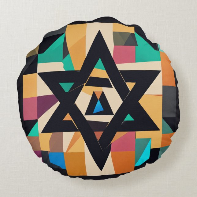 Cojín Redondo Nube de Cuadros (Reverso)