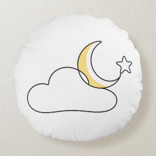 Cojín Redondo Nube y Estrellas Soñadoras