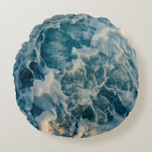 COJÍN REDONDO NUBES BLANCOS EN EL CIELO AZUL