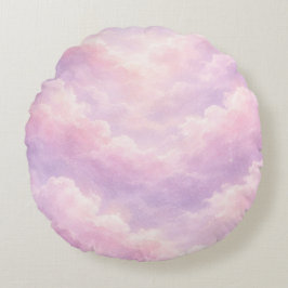 Cojín Redondo Nubes de Algodón de Azúcar Soñadoras