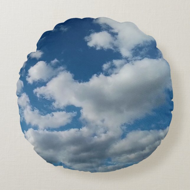 Cojín Redondo Nubes en el cielo (Anverso)