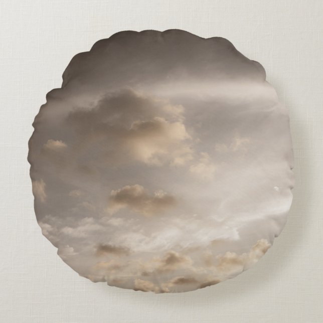 Cojín Redondo Nubes soñadoras del Caribe 5 (Anverso)