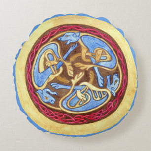 Cojín Redondo Nudo sin fin con animales