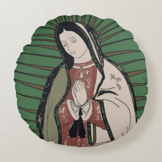 Cojín Redondo nuestra dama de guadalupe