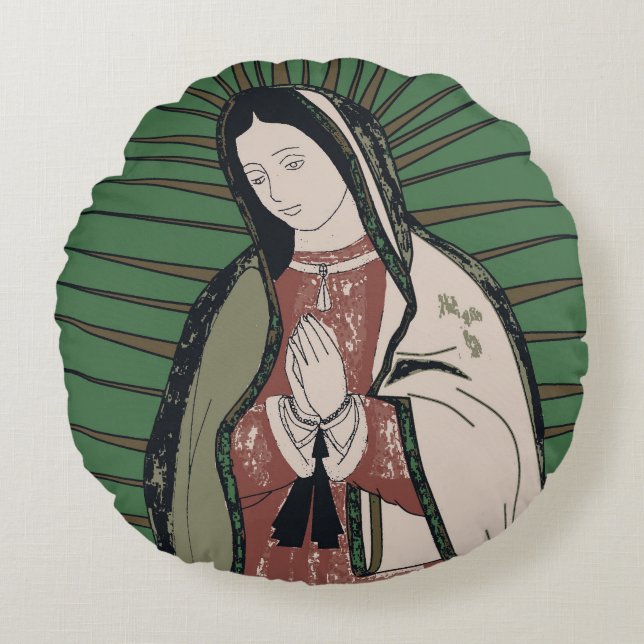 Cojín Redondo nuestra dama de guadalupe (Anverso)