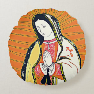 Cojín Redondo nuestra dama de guadalupe