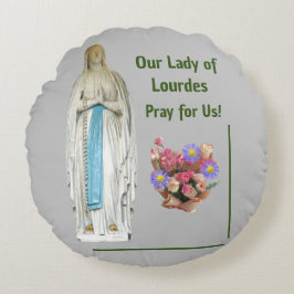 Cojín Redondo Nuestra Señora de Lourdes