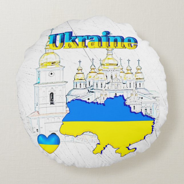 Cojín Redondo NUESTRO HOGAR - colección de diseño UCRANIA (Reverso)