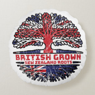 Cojín Redondo Nueva Zelanda Reino Unido Ríos del Árbol Británico