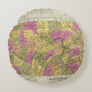 Cojín Redondo Nuevo mapa de Pennsylvania 2