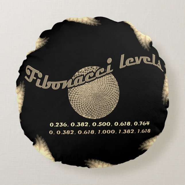 Cojín Redondo Números de fibonacci para comerciante (Anverso)