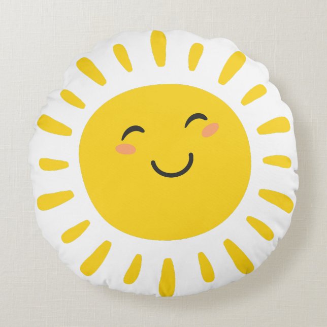 Cojín Redondo Nursera Sunshine sonriente (Anverso)