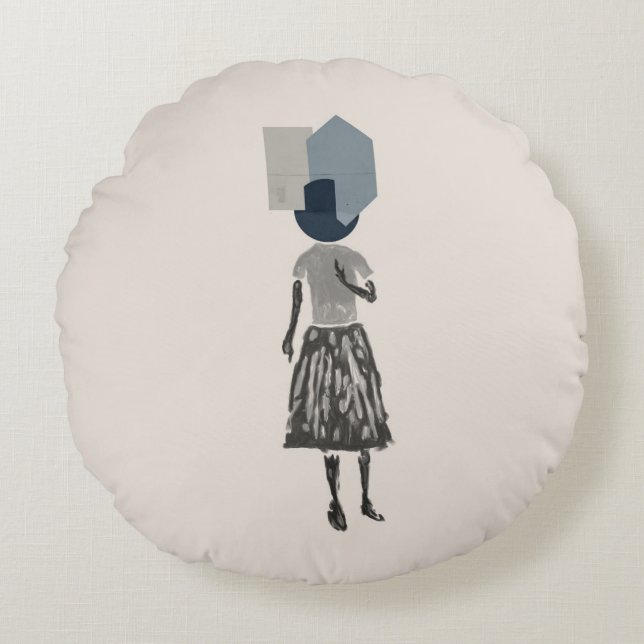 Cojín Redondo objet_14_una mujer_1 (Anverso)