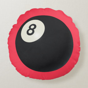 Cojín Redondo Ocho Bolas Y2K Snooker 90s Rojo 