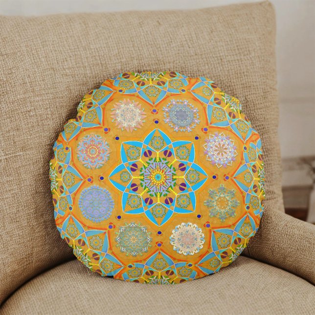 Cojín Redondo Octo brightener estilo árabe morisco tangerino (Subido por el creador)