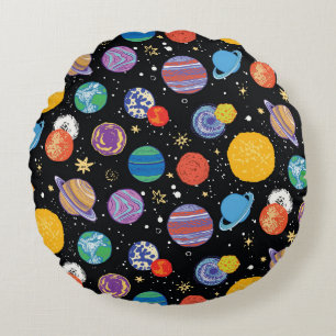 Cojín Redondo Odisea del espacio: Patrón planetario