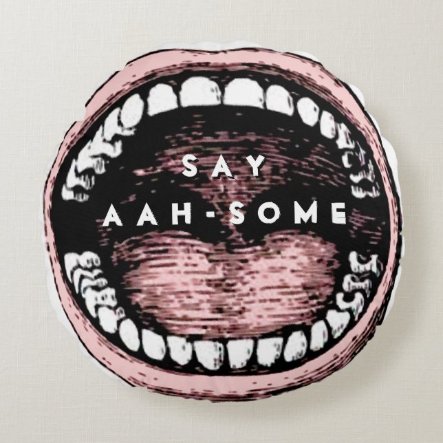 Cojín Redondo Oficina dental de regalos para dentistas (Anverso)