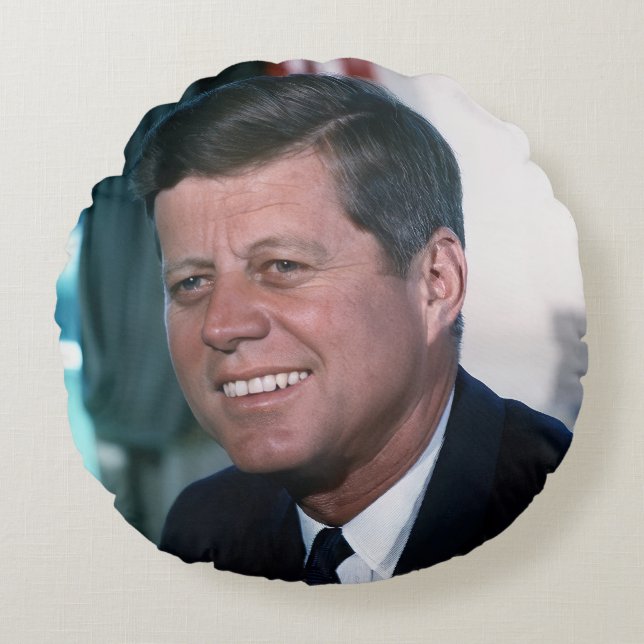 Cojín Redondo Oficina Oval del Presidente John F. Kennedy (Anverso)