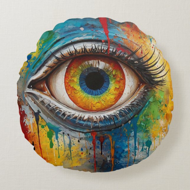 Cojín Redondo ojo atractivo (Anverso)
