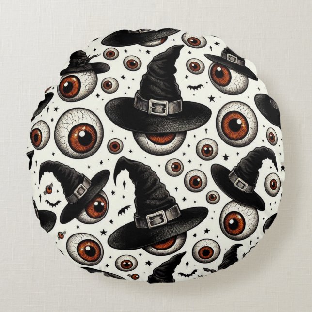 Cojín Redondo Ojos de brujería (Anverso)