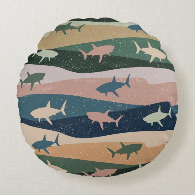 COJÍN REDONDO OLA DE TIBURO DE VENTAJA (Anverso)