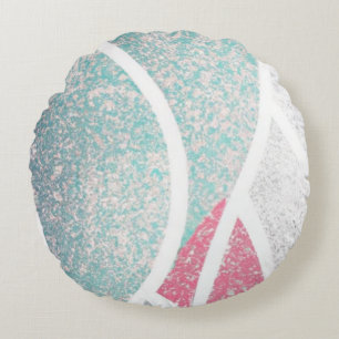 Cojín Redondo Olas abstractas de la costa/playa