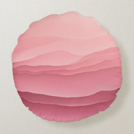 Cojín Redondo Olas suaves rosadas arte de IA