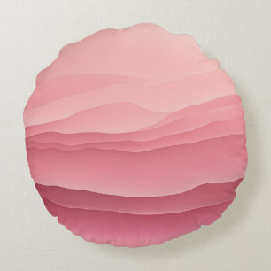 Cojín Redondo Olas suaves rosadas arte de IA