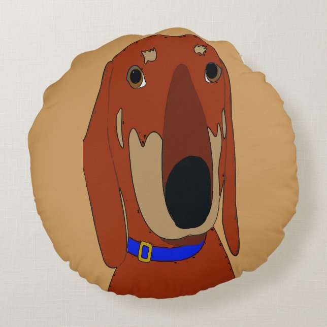 Cojín Redondo Old Dachshund (Reverso)