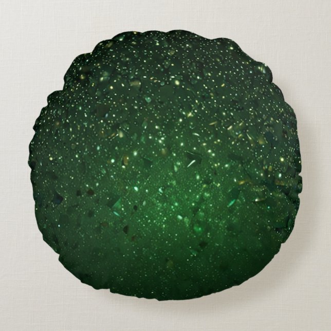 Cojín Redondo Olive Green Glitter (Anverso)