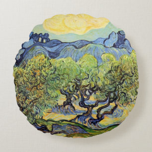 Cojín Redondo Olivos con Alpilles por Vincent van Gogh