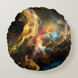 Cojín Redondo Once Upon a Space series. Diseño abstracto hecho d