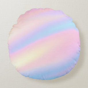 Cojín Redondo Ondas abstractas de color rosa pastel únicas de mo
