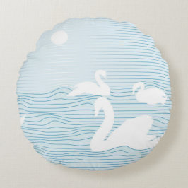 Cojín Redondo OP Art Blue Swan Drin Mug