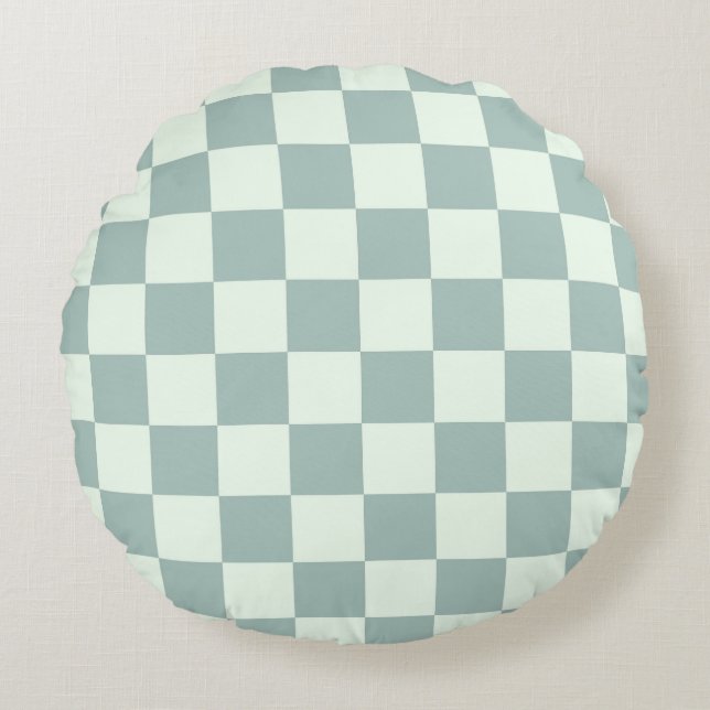 Cojín Redondo Opal y tablero de ajedrez (Anverso)