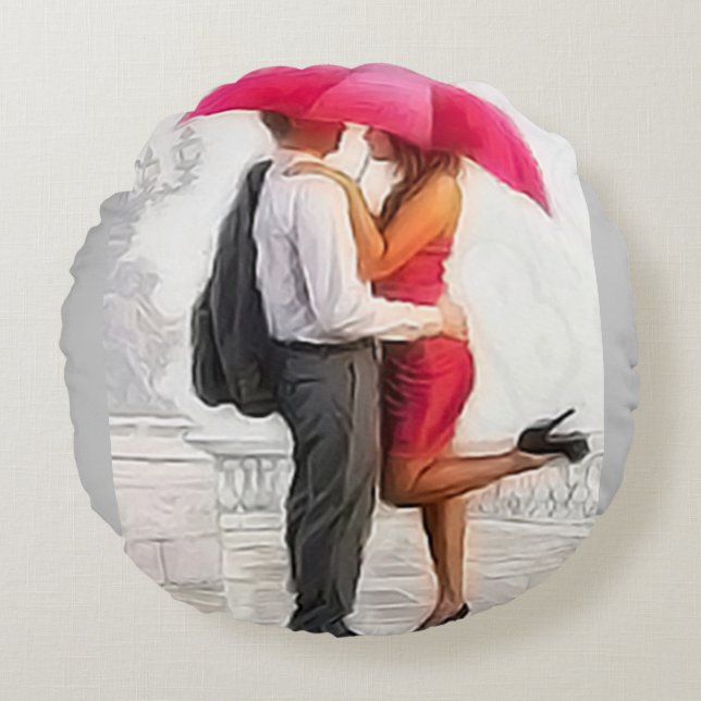 Cojín Redondo Oportunidad romántica (Anverso)