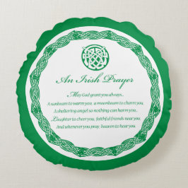 Cojín Redondo Oración Celta Día de San Patricio
