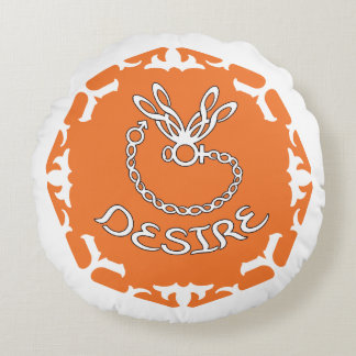 Cojín Redondo Orange Sacral Chakra "Desire" Dragonfly White BG