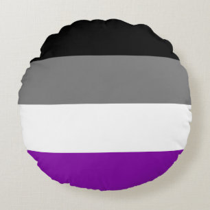 Cojín Redondo Orgullo asexual, orgullo LGBTQ, impresión a rayas