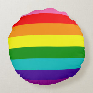 Cojín Redondo Orgullo gay arcoiris LGBT Original Bandera de 8 fr