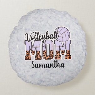 Cojín Redondo Orgullosa Voleibol Mamá - Sirviendo Apoyo