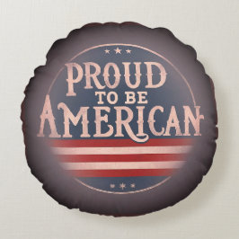 Cojín Redondo "Orgulloso de ser estadounidense