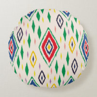 Ornamento de folclore geométrico Ikat con diamante