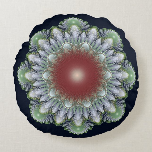 Cojín Redondo Ornamento de Navidad (Anverso)