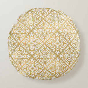 Cojín Redondo Ornamento Dorado