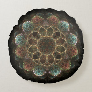 Cojín Redondo Ornamento fractal sagrado esotérico