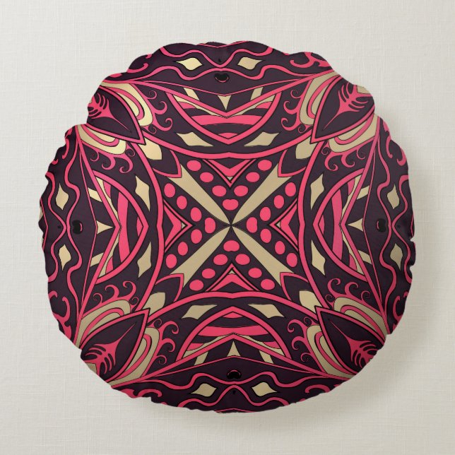 Cojín Redondo Ornamento hermoso del marroquí del complicatedl (Anverso)