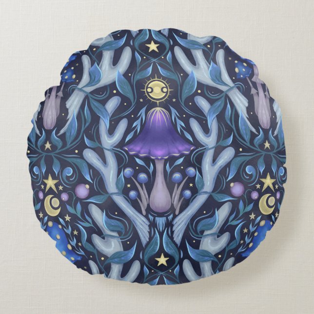 Cojín Redondo Ornamento mágico (Anverso)