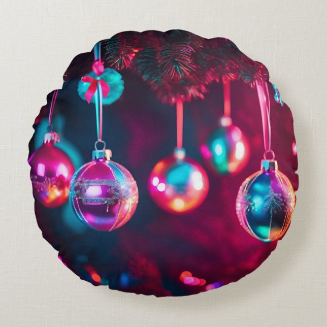 Cojín Redondo Ornamentos Brillantes (Anverso)