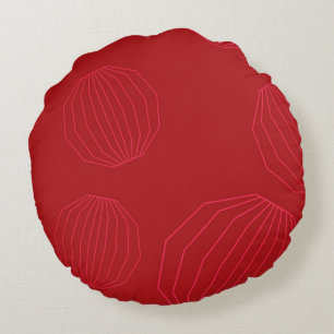 Cojín Redondo Ornamentos navideños simples, modernos y fluidos
